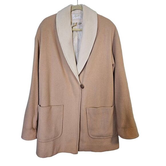 Apart cream/tan wool blend slouchy winter coat, vintage. Size 8. - Picture 1 of 3